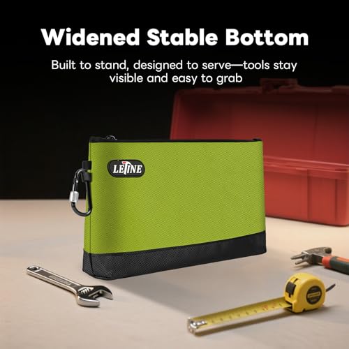 LETINE Tool Pouches with Zipper, Premium Utility Bag, Water Resistant 1680D Oxford Pouch Bags, Extra Wide Bottom for Storage and Organizers, Combo 8-Pack - size: 8 Pack Combo