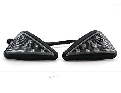 Triangle Flush LED Motorcycle Turn Signals Blinkers Indicator Lights 1 Pair (White) - color: White