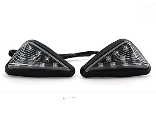 Triangle Flush LED Motorcycle Turn Signals Blinkers Indicator Lights 1 Pair (Red) - color: Red
