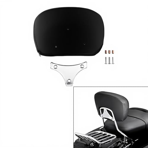 Passenger Sissy Bar Backrest Pad Compatible with Harley Touring Road King Street Electra Glide 1997-2022 - Waterproof PU Leather Cushion for Detachable Upright Sissy Bars - color: Blaack#2
