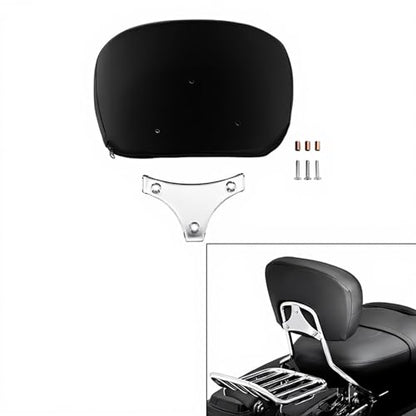 Passenger Sissy Bar Backrest Pad Compatible with Harley Touring Road King Street Electra Glide 1997-2022 - Waterproof PU Leather Cushion for Detachable Upright Sissy Bars - color: Blaack#2