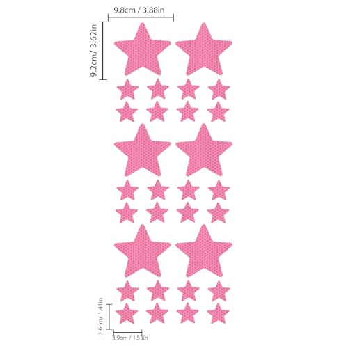 30pcs Star Vinyl Decal for Cars, High Intensity Reflective DIY Stickers for Window Bumper Mirror Laptop Decals Waterproof Night Safety Sign Car Stickers (Pink) - color: Pink