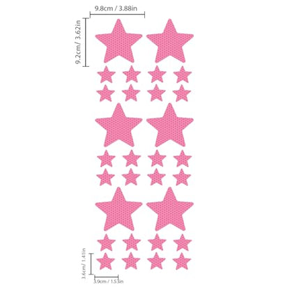 30pcs Star Vinyl Decal for Cars, High Intensity Reflective DIY Stickers for Window Bumper Mirror Laptop Decals Waterproof Night Safety Sign Car Stickers (Pink) - color: Pink