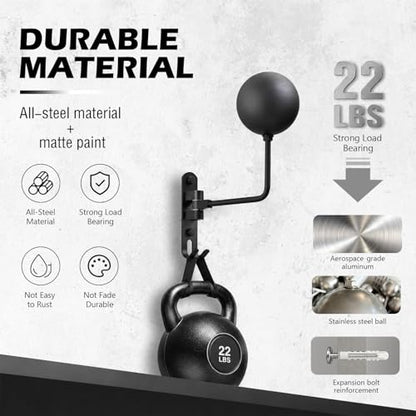 Helmet Hanger Wall Mount, Helmet Holder 180° Rotation Metal material Helmet Rack with Double Hook for Football Helmet, Bicycle Helmet, Hat, Cap, Sportswear, Motorcycle Accessories (2 PCS)
