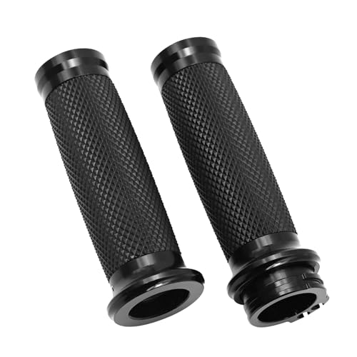 EATAKWARD Universal Motorcycle Hand Grips 1 inch, Black Handlebar Grips Replacement for Harley Honda Yamaha Kawasaki Suzuki Bobber Chopper Cafe Racer BWM Motorcycles