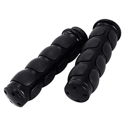 Motorcycle Hand Grips 7/8" (22mm) for Cruisers Choppers Harley Davidson Suzuki Kawasaki Honda Yamaha - color: Black-C