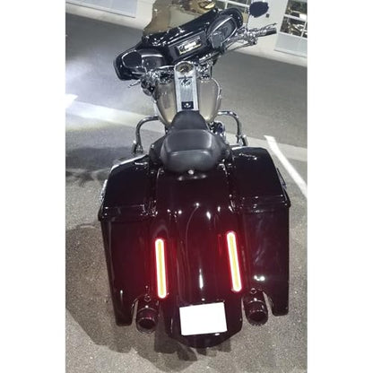 iJDMTOY Dual Rear Fender/Bagger Vertical Mount LED Rod Light Kit, Compatible with Harley Davidson Motorcycles, Full LED 3-in-1 Stop/Brake, Turn Signal, Parking Light