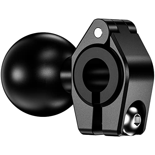 BRCOVAN Aluminum Alloy Mini Mount Base with 1'' TPU Ball | for Round Rails Diameter 0.39''/10mm, 0.47''/12mm, 0.55''/14mm, 0.63''/16mm, for RAM Mounts B Size Ball Double Socket Arm - style: R19-Set of 1