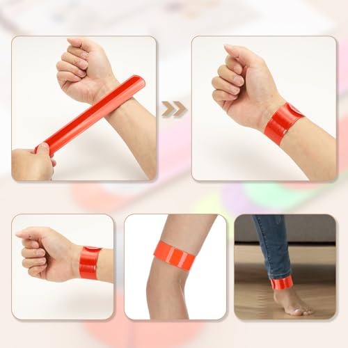 PATIKIL 40cm/15.8in Reflective Bands, 12pcs Reflective Arm Bands Straps Wrist Reflective Running Gear Long Safety Reflective Straps Bracelets High Visibility for Night Walking Bicycle - color: Blue
