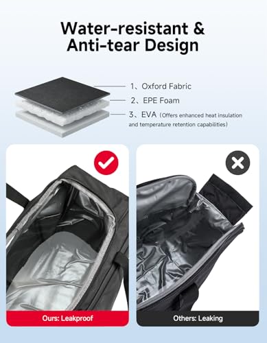 KEMIMOTO Saddlebag Cooler Bag, Keeps Hot & Cold Up to 7.5 Hours Insulated Cooler Bag Leakproof EVA for Touring Road Glide Street Glide Road King Tear-Resistant Road Trips Camping Picnic Travel