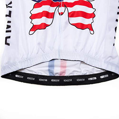 Women's Cycling Jersey Bike Shirts Short Sleeve Ladies Bicycle Clothing MTB Cycle Jacket - color: America Us Team, size: Small