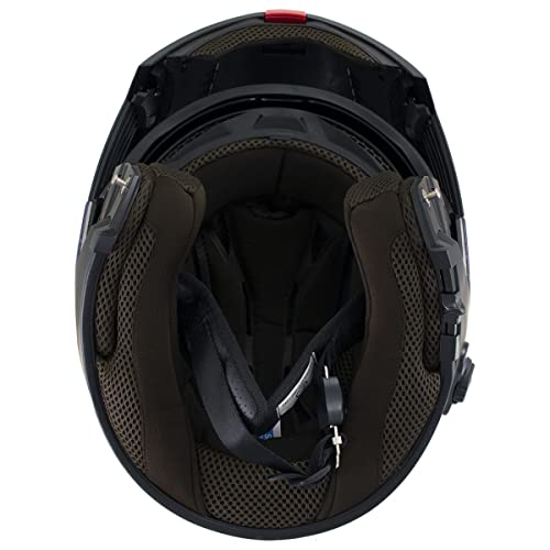 Milwaukee Helmets H7000 Glossy Black 'MayDay' Modular Motorcycle Helmet w/ Intercom - Built-in Speaker and Microphone for Men / Women - X-Large