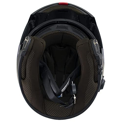 Milwaukee Helmets H7000 Glossy Black 'MayDay' Modular Motorcycle Helmet w/ Intercom - Built-in Speaker and Microphone for Men / Women - X-Large