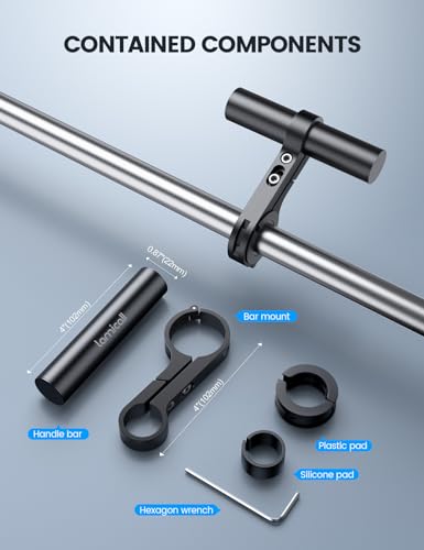 Lamicall Bike Handlebar Extender - [4" Long] Aluminum Alloy Handlebar Extension for Bicycle and Motorcycle, with Single Mounting Clamp Bracket, Fit Handlebars with Diameter of 0.875" to 1.34" - size: 4" Long