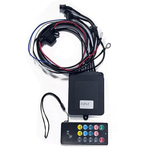 RGB LED Controller with APP & RF Remote Control, Multi-Zone Motorcycle LED Accent Strip Lights, Rock Lights with Brake & Courtesy Function, 12 DIY Modes, Music Sync, DC 12V - size: 14 Key RF Remote APP Controller