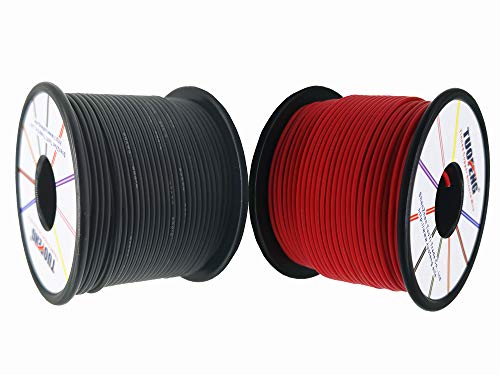 TUOFENG 18 awg Electrical Wire 300 Feet [150 ft Black and 150 ft Red] 18 Gauge Silicone Wire Hook Up Wire Cable - Flexible Silicone Tinned Copper Wires - size: 18 AWG Silicone Wire 2 Colors 150ft Each