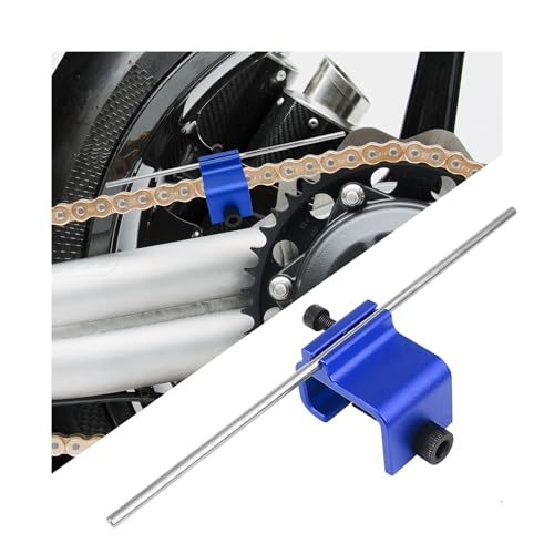 Chain Alignment Tool for Motorcycle, 08-0048 Quick Accurate Motorcycle Chain Adjusting Tools, Aluminum Alloy Sprocket Alignment Tool Universal for ATV Scooter Dirt Bike (Blue) - color: Blue