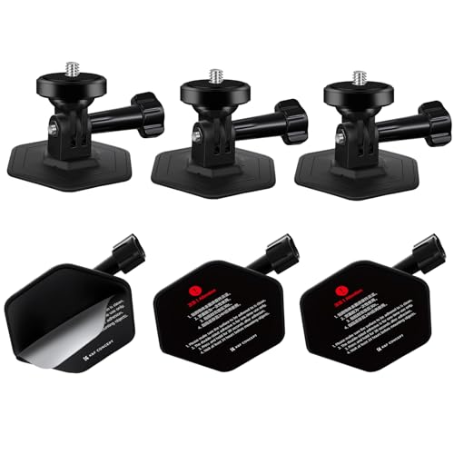 K&F CONCEPT 3Pack Flexible Adhesive Helmet Mount for GoPro Hero 13/12/11/10/9/8/7 Black, DJI Osmo Action 6/3/4/5 Pro, Insta360 X5 X4 X3 Flat Curved Surfaces Sticky Mount, Action Camera Accessories - size: 3Pack