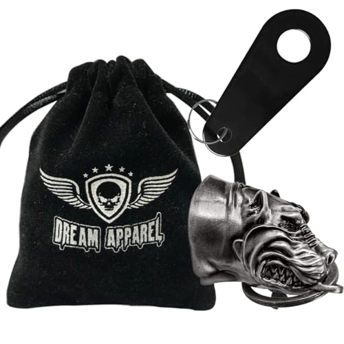 Dream Apparel Motorcycle Bell Guardian Angel Drive Away Gremlin, Biker Bell for Men Women Rider Riding, Good Luck Gift - style: Pitbull