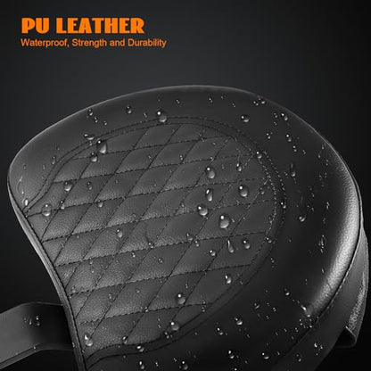 Plug-In Driver Rider Backrest for Indian Adjustable Motorcycle Front Back Rest Pad Mounting Kit Fit Chief Chieftain Roadmaster Springfield 2014-2025 (Not for Indian Chieftain PowerPlus) - color: Black-Diamond