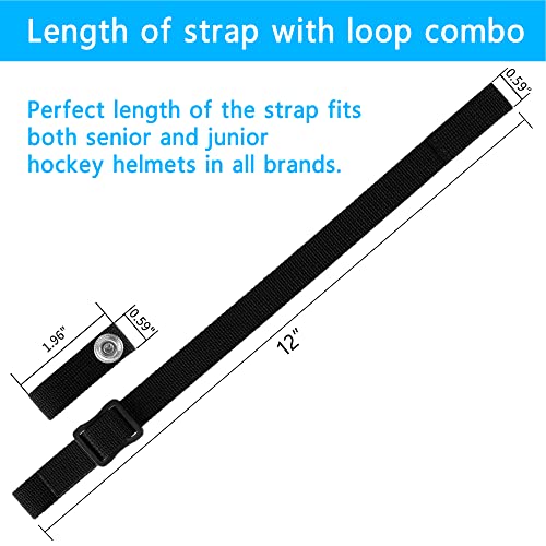 Hockey Helmet Chin Strap with Single Strengthened Snap Ice Hockey Chin Strap Replacement Parts Loop Repair Kit - color: Black