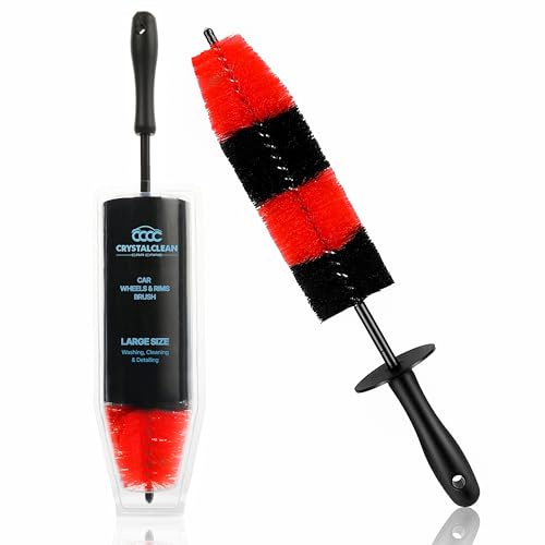 Pack of 1 Wheel Brush - 17Inch Long, Soft Bristle, No Scratch Car Wheel Cleaner Brush - Detailing Brush for Tires, Wheels, Rims, Exhaust Tips, Vehicle Engine, Motorcycles - size: Medium