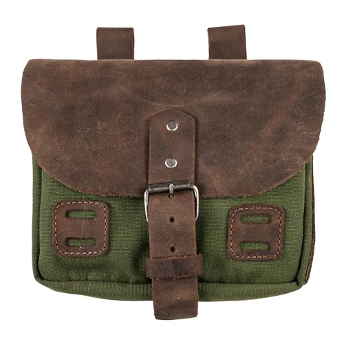 Hide & Drink, Survival Camping Pouch, Belt Loop, Rustic and Handy Tool Bag, Weather Resistant Outdoor Accessories, Traveling Essentials, Waxed Canvas, Handmade - color: Olive