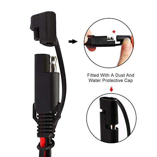 iMESTOU 2FT SAE O Ring Terminal Harness with 10A Fused 2-Pin Quick Disconnect Plug (5PCS-Pack) - color: 5PCS-Pack