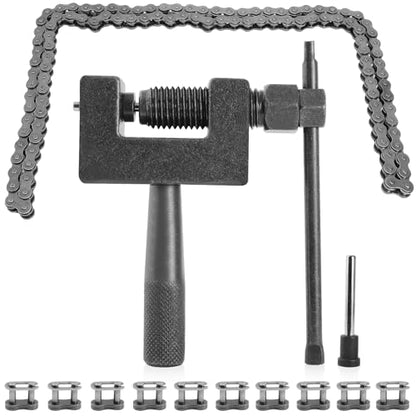 415H Chain 110 Link Chain Breaker Tool Heavy Duty for 49cc 50cc 60cc 70cc 80cc 2-stroke 4-stroke Engine Motorcycle Mower ATV Dirt Bike Mini Bike 415H-110L