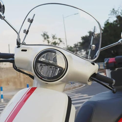 Motorcycle Windshield, Retro Front Wind Deflector, Multi-Purpose Motorcycle Windshield Screens, Clear Motorcycle Windscreen Extension Spoiler for Most Motorcycle, Electric Car, Scooter