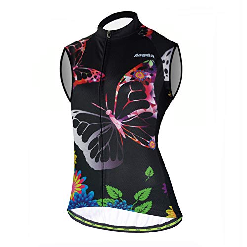 Sleeveless Cycling Jerseys Women Bike Tops Team Biking Shirts Bicycle Vests Clothing - color: 0022a, size: Large