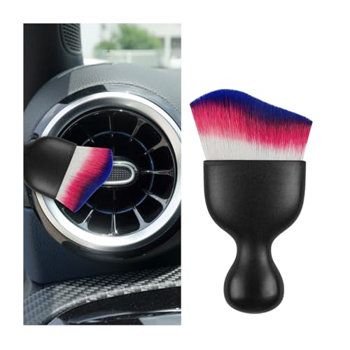 Car Interior Detailing Brush, Curved Soft Bristles Vehicle Removal Dust Collectors, Scratch-Free Automotive Cleaning Tool Accessories, Universal for Truck SUV Sedan (White Red Blue) - color: White Red Blue