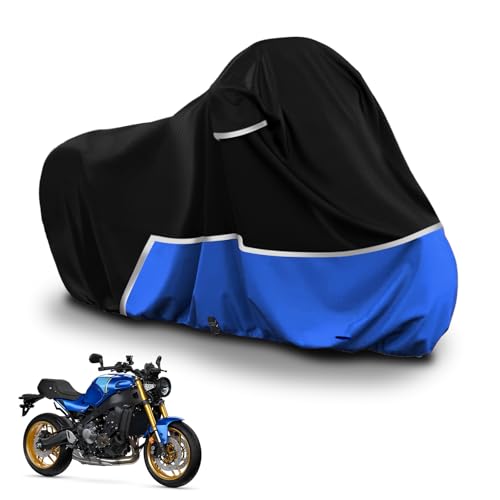 Waterproof Motorcycle Cover Compatible with Yamaha Hyper Nakes/XSR MT07/09/10, 420D Oxford Cloth Motorcycle Cover for Snow Rain Dust Protection - size: MT-07/09/10-Black
