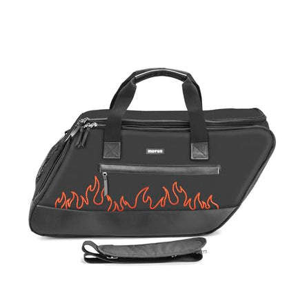 Mofun Saddlebag Liner Bags Hard Saddle Liner bag Organizer With Red Compatible with Harley Touring Street Road Electra Glide Road King 1993-2025, 2 Bags - style: Black With Orange Liner