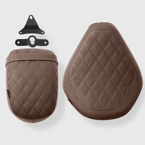Touring Soft Leather Front Driver Seat Cushion Pad Rear Passenger Pillion Seat fit for Ho-nda Rebel CMX 300 CMX 500 2017 2018 2019 2020 2021 2022 2023 2024 (1 Set-Brown) - color: 1 Set-Brown