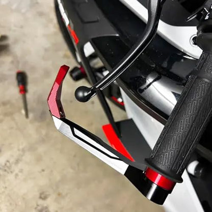 Compatible with 675SR 675 SR-R 675NK 675SS Motorcycle CNC Handlebar Grip Guard Brake Clutch Lever Protector (Red) - color: Red