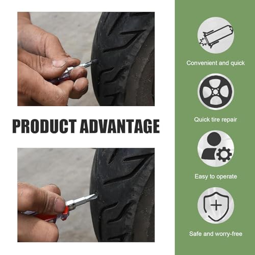 60PCS Tire Repair Rubber Nail, Vacuum Tire Repair Spiral Rubber Screws Kit, Self-Service Tire Screw Plugs Quick Repairs Tool for Car, Motorcycle, Truck, Tractor Tires Puncture Repair - size: 60 PCS