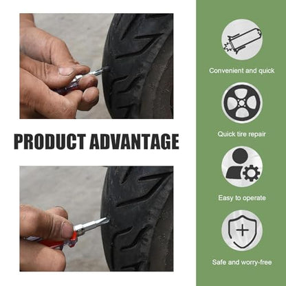 60PCS Tire Repair Rubber Nail, Vacuum Tire Repair Spiral Rubber Screws Kit, Self-Service Tire Screw Plugs Quick Repairs Tool for Car, Motorcycle, Truck, Tractor Tires Puncture Repair - size: 60 PCS
