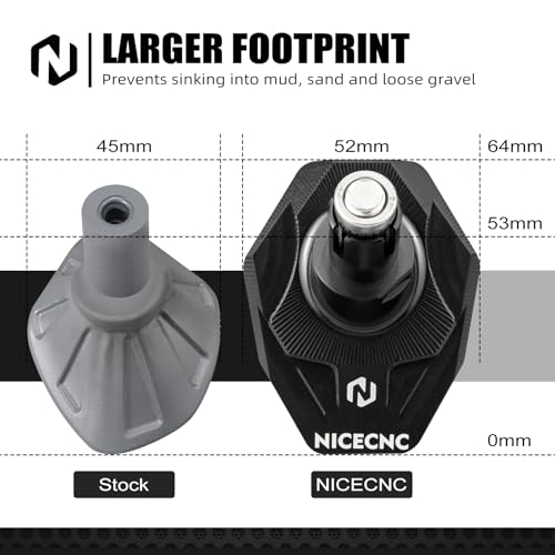 NICECNC Kickstand Foot Extension Pad & Puck, Motorcycle Stand Pad CNC Billet Aluminum Dirt Bike Compatible with KTM 125-530 XC XCW XCF XCF-W EXC EXC-F 2008-2023 Accessories, Black - color: black