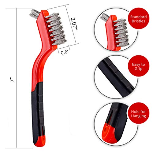 Wire Brush Steel Rust Removal - color: Red