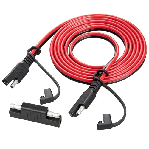 Oyviny 6FT SAE Extension Cable 12AWG, SAE Quick Disconnect Solar Panel Extension Cable with Polarity Reversing Adapter for Automotive RV Truck Battery Charger, 12V - size: 6 Feet