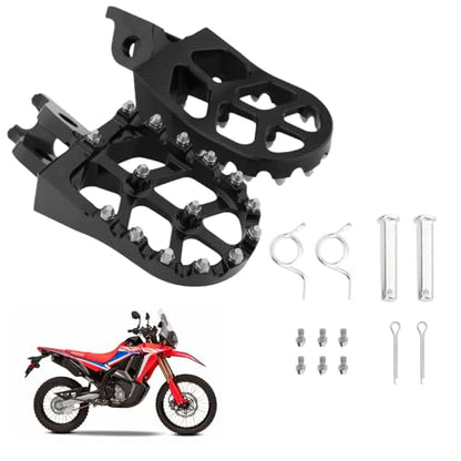 CNC Foot Pegs Alumiunm Dirt Bike Footpegs Compatible with Honda CR125 CR250 CRF150R CRF250R CRF450R CRF250RX CRF450RX CRF450X CRF300L CRF250L CRF250M SSR450 CRF450RL - color: Black, size: CR125/250, CRF150R/250L/250R/250X/450R/450X/1000L