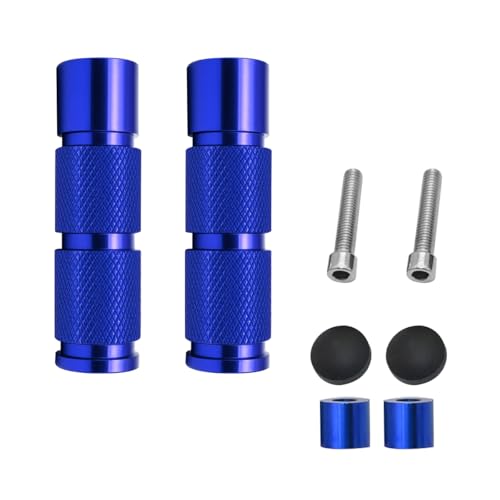 2PCS Motorcycle Foot Pegs, Aluminum M8 CNC Motorbikes Passenger Pedals Footrests, Motorbicycle Rearsets Footpeg Accessories, Universal for 8mm Install Hole Bicycle Dirt Bike (Blue) - color: Blue