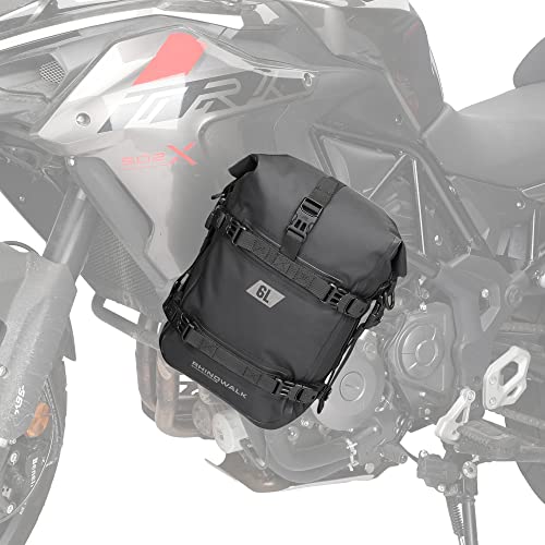 Rhinowalk Motorcycle Crash Bar Bag Waterproof 6L Motorcycle Frame Bag Saddle Bag Side Bag with Shoulder Strap - color: Black, size: 6L