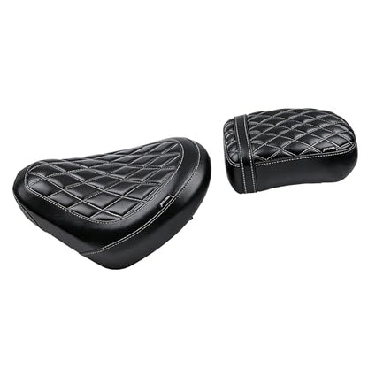 Motorcycle Rider & Passenger Comfort Seat Fit for Rebel 1100 CMX1100 2021 2022 2023 2024 2025 2026, Front Rear Solo Saddle Back Cushion Pillion Pad, Black w/Gray Stitching - color: Front & Rear - Black-B
