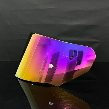 Assault Helmet Visor,Motorcycle Helmet Shield Replacement UV Protection Windshield Compatible With Assault,Stream,Rapid,Storm,FF320,FF328,FF353,FF800(Rainbow) - color: Rainbow