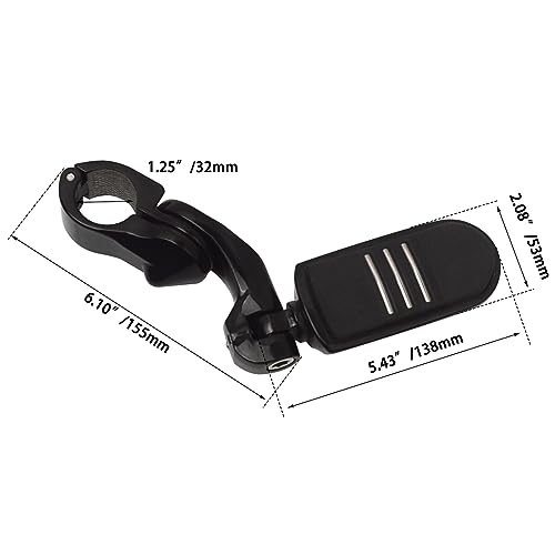 FOVPLUE 1.25" Highway Footpegs,Short Angled Adjustable Highway Pegs w/Mounts for Harley Touring Street Glide Electra Glide Road King Softail CVO Dyna Trike VRSC Sportster w/1-1/4" Engine Guard,Black#3 - color: Gloss Black Highway Footpegs
