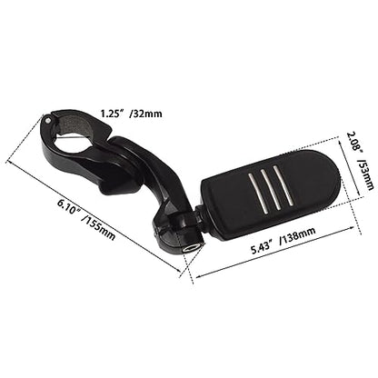 FOVPLUE 1.25" Highway Footpegs,Short Angled Adjustable Highway Pegs w/Mounts for Harley Touring Street Glide Electra Glide Road King Softail CVO Dyna Trike VRSC Sportster w/1-1/4" Engine Guard,Black#3 - color: Gloss Black Highway Footpegs
