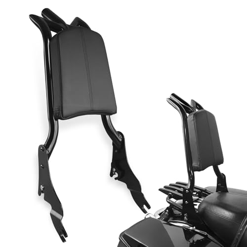 Adjustable Sissy Bar Passenger Detachable Backrest Fits for Harley Touring Street Glide Road Glide Road King Electra Glide 2009-2024 Gloss Black (09-24 M-Style) - color: 09-24 M-Style