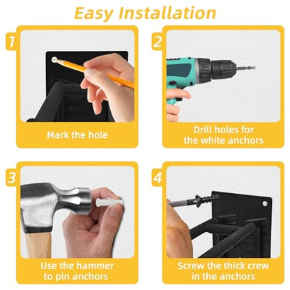 6 Pack Garage Hooks Heavy Duty Steel Garage Storage Hooks Two-Tire Wall Hooks for Organizing Tools Ladders Tires Bikes Garden